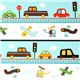 white car and airplane fabric for boys by Robert Kaufman 1