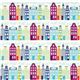 white city panorama fabric turquoise par Michael Miller USA 2