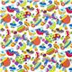 white colourful mushroom fabric with butterfly flowers 2