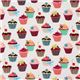 white cupcakes fabric cherry Robert Kaufman kawaii 2