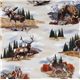 white deer fabric with elk bear Robert Kaufman 1