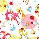 white deer fabric with squirrel bunny kawaii 1
