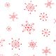 white designer Christmas fabric with red snowflakes 1
