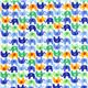 white designer flannel fabric with blue mini elephants USA 2