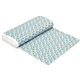 white designer flannel fabric with blue mini elephants USA 3