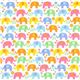 white elephant flannel fabric with flower and heart USA 2
