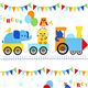 white fabric circus animals in locomotive par Robert Kaufman 1