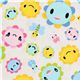 white fabric funny flowers Toyland Robert Kaufman 1