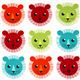 white fabric with colourful lions de Robert Kaufman 1
