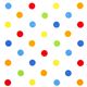 wei�er Stoff mit bunten Polka Dot Punkten von Robert Kaufman 1