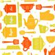 white fabric with kitchen utensils Realizzato da Robert Kaufman 1