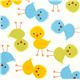 white fabric with yellow and green chicks Realizzato da Robert Kaufman 1