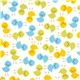 white fabric with yellow and green chicks Realizzato da Robert Kaufman 2