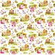 white fairy tale fabric with gingerbread house kawaii 2