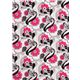 white flower wave canvas fabric Robert Kaufman black-pink USA Fabric by ...