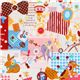 white kawaii fabric France animals sweets Japan 1