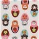 white matryoshka Kokka oxford cloth fabric kawaii Japan 1