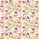 white monaluna organic fabric with fox owl frog toadstool 2