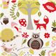 white monaluna organic fabric with fox owl frog toadstool 4