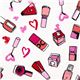 white nail polish designer fabric with hearts from the USA 1