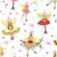 white pixies and fairies Christmas fabric by Michael Miller 1