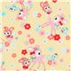 yellow Japanese fabric deer squirrel bunnies 1