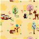 yellow Riley Blake fabric kawaii owl hedgehog deer 1