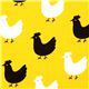 yellow Robert Kaufman fabric Menagerie with chicken 1