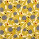 yellow echino canvas fabric Dahlia bird & flower Japan 4