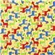 yellow fabric with dotted horses by Robert Kaufman USA 2