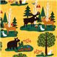 gelber Waldfreunde Stoff Woodland Friends USA Designer 1