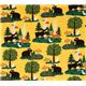 gelber Waldfreunde Stoff Woodland Friends USA Designer 2