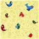 yellow-green birds with swirls designer fabric from the USA 1