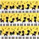 yellow kawaii fabric black kitty piano Japan 2
