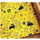 yellow tractor fabric with flowers John Deere 0.5m 1