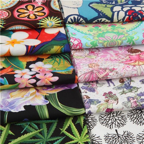 10 pc surprise flower fat quarter fabric bundle - modeS4u