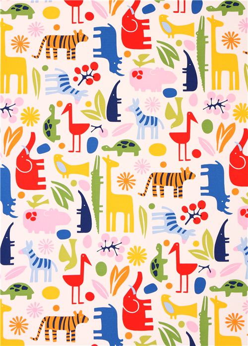 2-D Zoo zoo tissu s�rie animaux Alexander Henry new primary 2