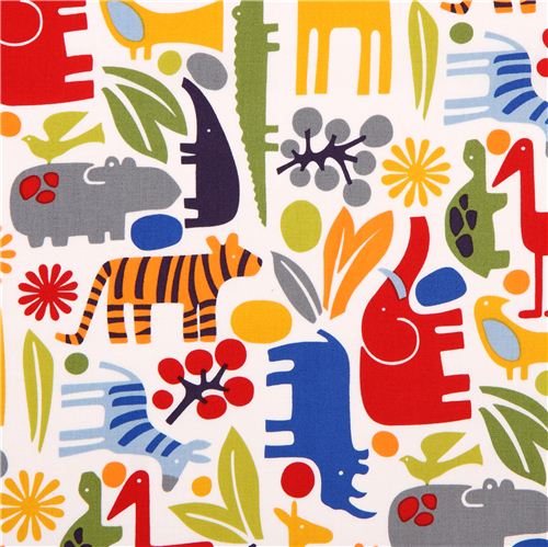 2-D Zoo zoo animal fabric Alexander Henry new primary 4