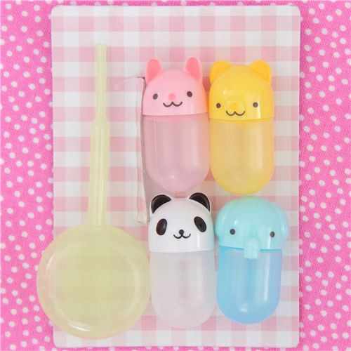 4 kawaii animal mini sauce containers for Bento Box modeS4u