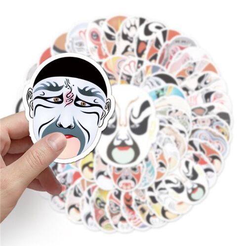 59 unique cultural designs Chinese opera masksi diecut sticker pack 3