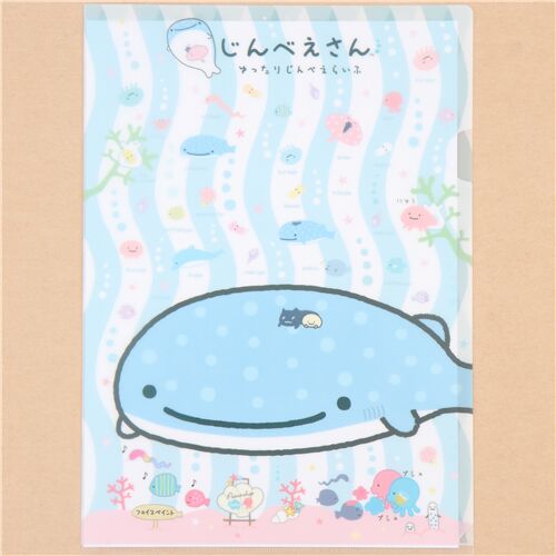 A4 striped Jinbesan whale shark plastic folder