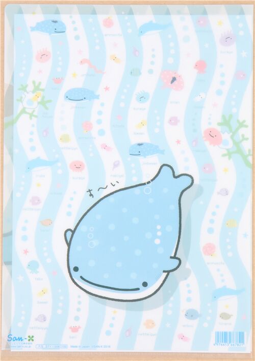 A4 striped Jinbesan whale shark plastic folder 2