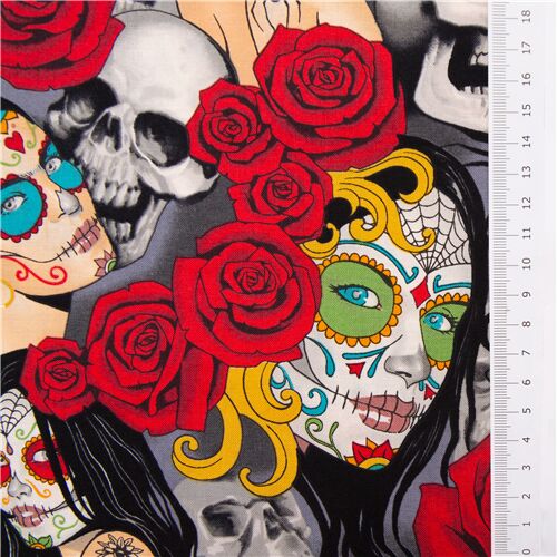 Alexander Henry Halloween skull fabric modeS4u