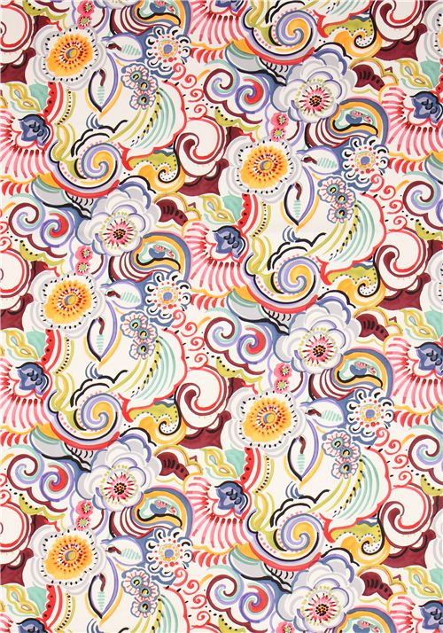 Alexander Henry big flower fabric Talavera Swirl 2
