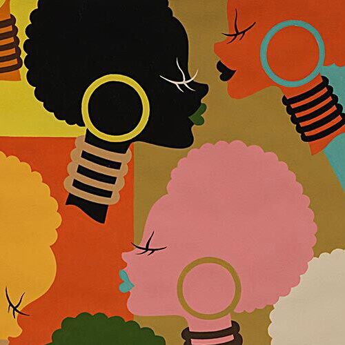 Remnant (49 x 112 cm) - Alexander Henry brown green fabric with women