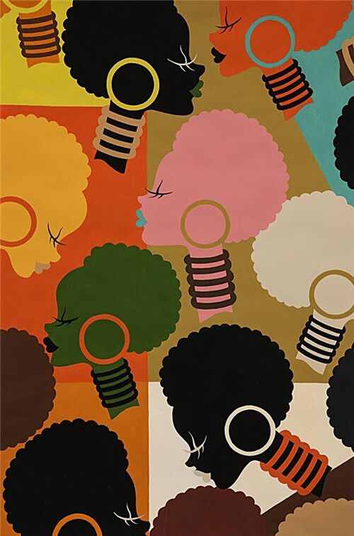 Remnant (49 x 112 cm) - Alexander Henry brown green fabric with women 2