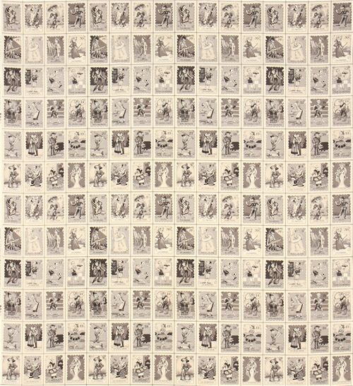Alexander Henry card skull fabric black and white USA 3