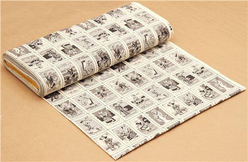 Alexander Henry card skull fabric black and white USA 4