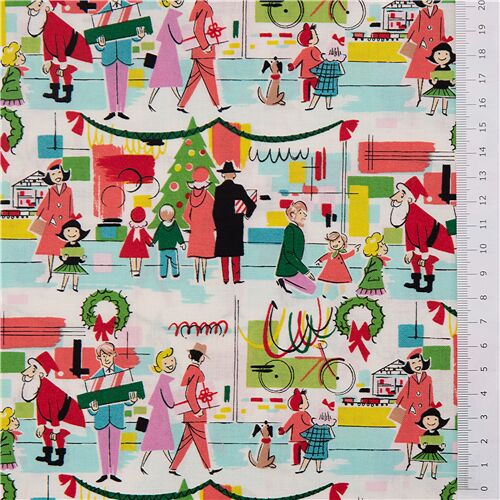 Alexander Henry colorful Christmas shopping fabric - modeS4u