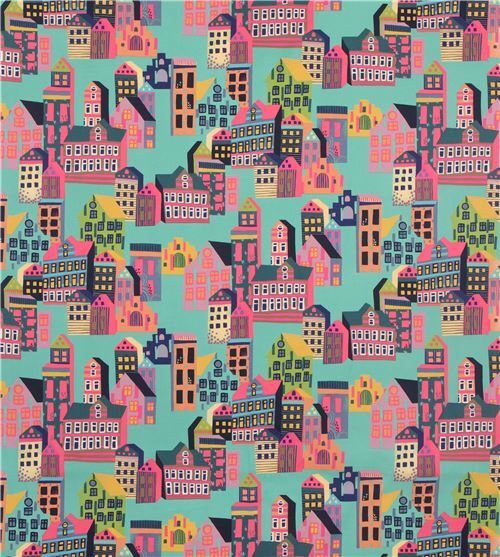 Alexander Henry colourful town fabric - modeS4u